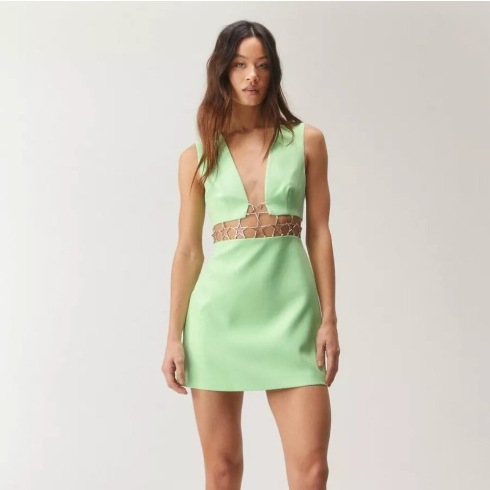 Premium Star Embellished Tailored Minidress